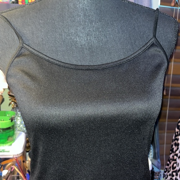 #237-(M) No Boundaries black spaghetti strap cami, soft and silky, long - Picture 6 of 8